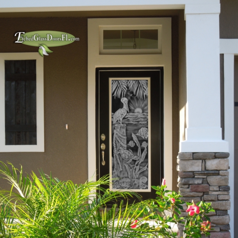 Aquatic Etched Glass Designs - Etched Glass Doors Florida