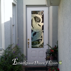 Dolphins in swirl over 2 panel single 8ft door