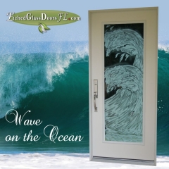 Wave on the Ocean shown on a single entry door
