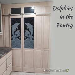 Dolphins-on-double-barn-doors-for-pantry