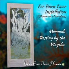Mermaid-on-clear-glass-barn-door