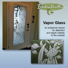 Vapor glass with turtles on single entry door