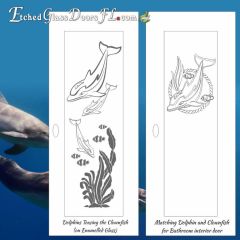 Dolphin-teasing-the-Clownfish-enamelled-glass