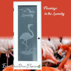 Flamingo-design-on-laundry-room-door