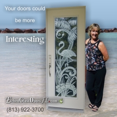Flamingo-on-single-glass-door-for-front-entry