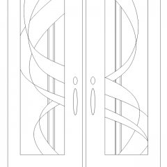 Marianne Swirl glass door etching with Swirl