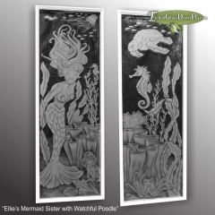 Ellies-mermaid-and-diving-poodle-on-door-inserts