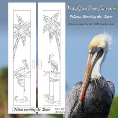 Pelicans-watching-the-waves-door-size-24x96