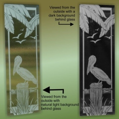 pelican-on-piling-with-border-and-seagulls-comparing-natural-and-dark-backgrounds