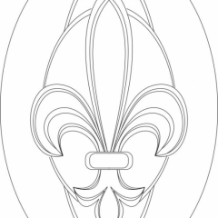 Etched traditional Fleur de lis