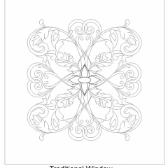 glass etching design with traditional scroll