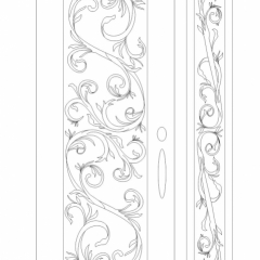 Tuscany etched glass design for glass door