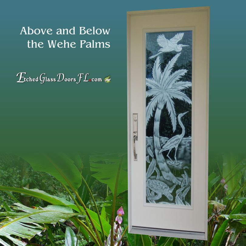 Tropical Etched Glass Doors Etched Glass Doors Florida 0000