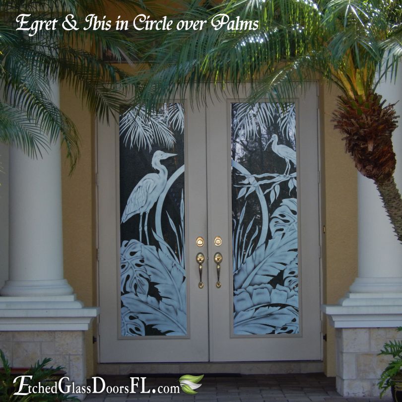 Tropical Etched Glass Doors Etched Glass Doors Florida 9635