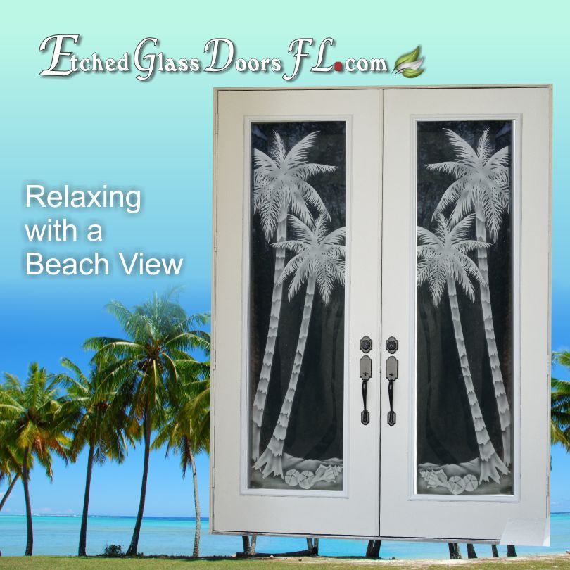 Tropical Etched Glass Doors Etched Glass Doors Florida 6148