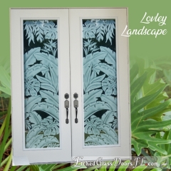 Florida-tropical-plants-on-double-entry-doors