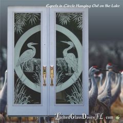 Egrets-in-Circle-Hanging-out-on-the-Lake-22x80