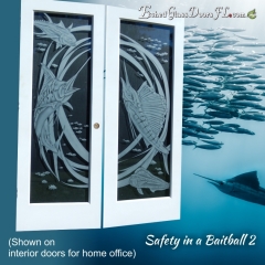 Safety-in-a-baitball-home-office-glass-doors-with-marlin-and-sailfish