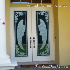 Angel wings on double entry doors