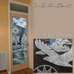 American Indian theme on glass interior door