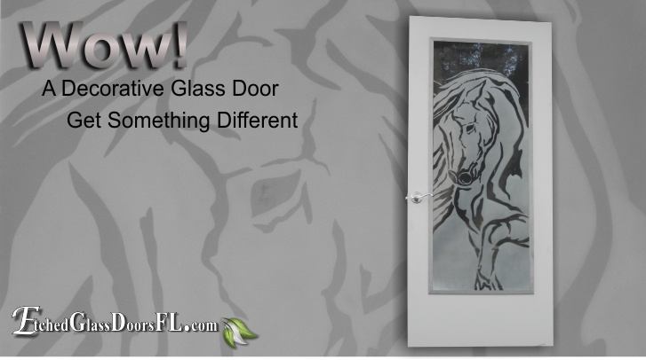 artistic glass door for a commercial business