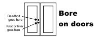Handle bore for door handle