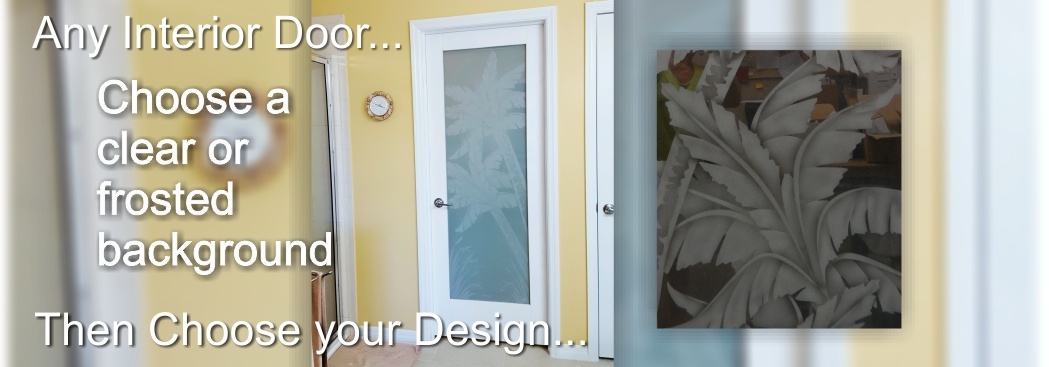 Interior glass doors with frosted glass or clear glass