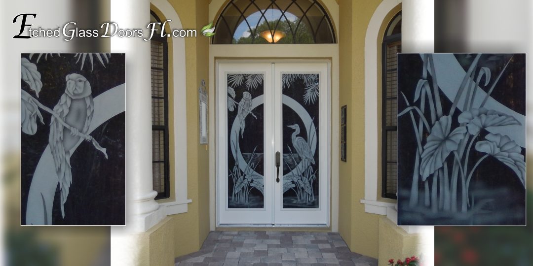 front entry doors with etched glass door inserts