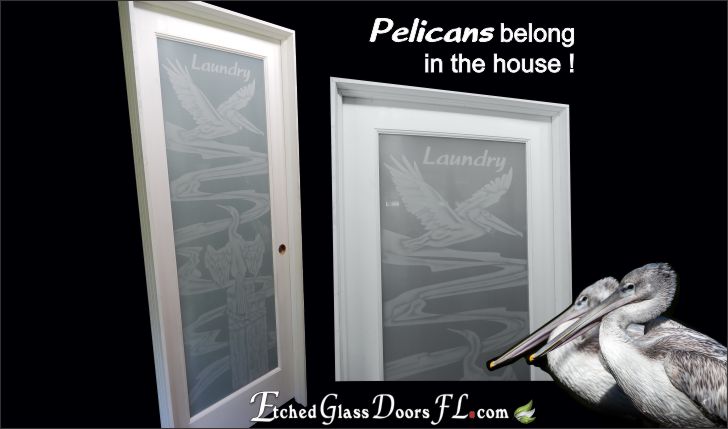Pelicans on laundry room door