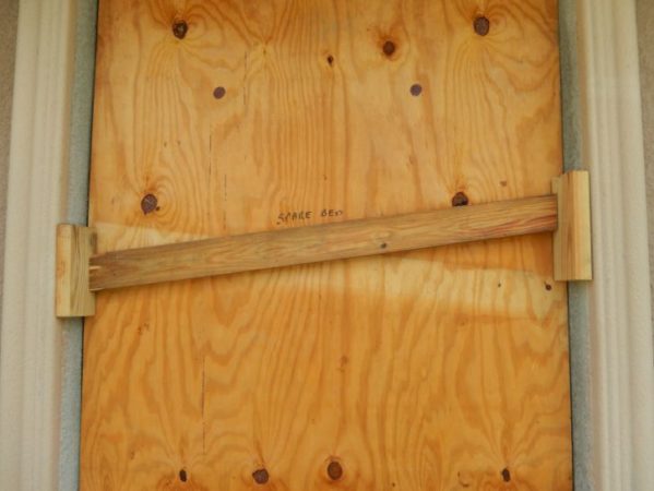 plywood hurricane protection for entry door