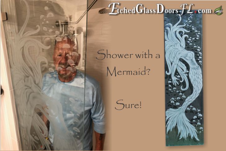 mermaid on shower panel