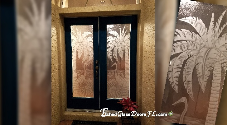 Floral Etched Glass - Etched Glass Doors Florida